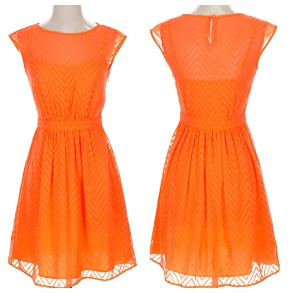 J. Crew Chevron Orange Dress NWT